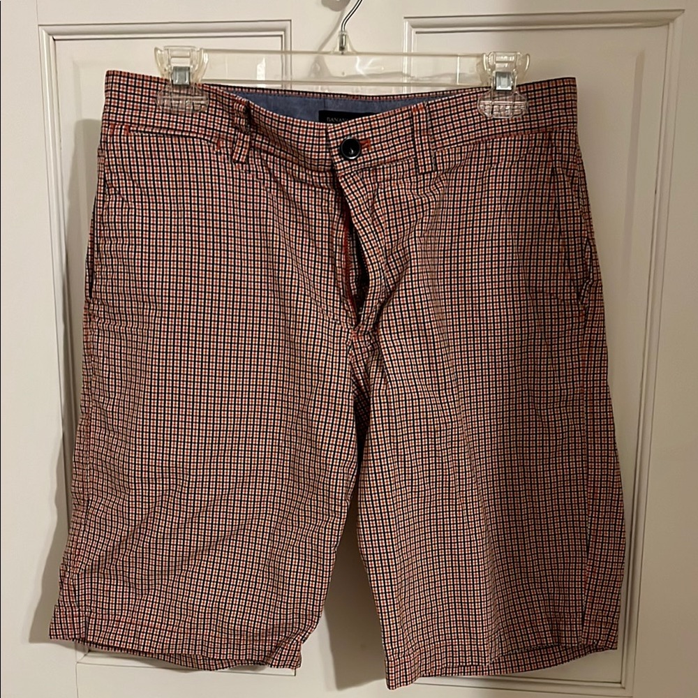 Banana Republic Men’s orange and Blue Checkered Shorts
